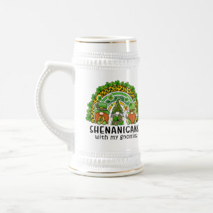 Green Kleeblatt St Patrick mit meinen Gnomen Bierglas