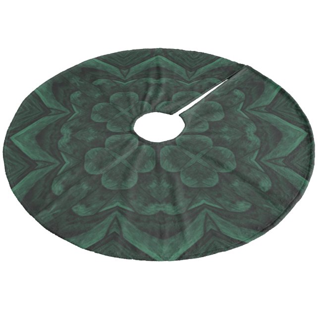 Green Kleeblatt St. Patrick's Day Fleece Weihnachtsbaumdecke (Schrägansicht)
