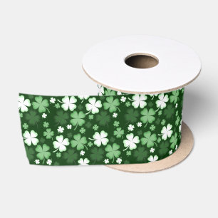 Green Kleeblatt, St. Patrick's Day Satinband