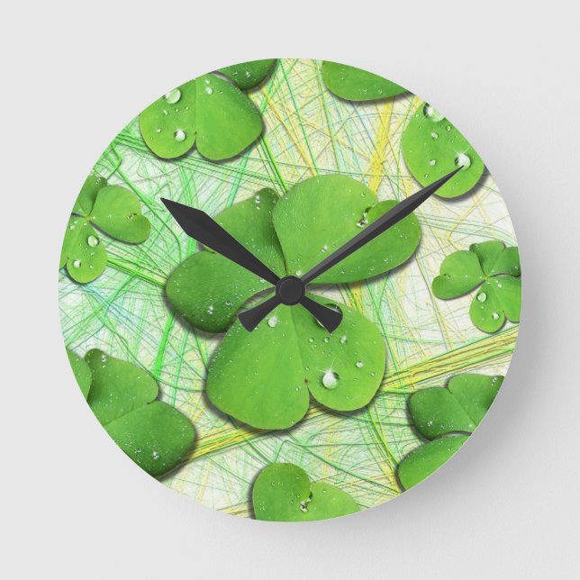 Green Kleeblatt St Patrick's iPhone 5 Case-Mate Runde Wanduhr (Vorderseite)