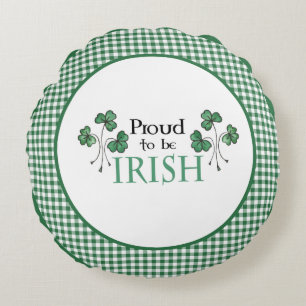 Green Kleeblatt Stolz ist Irish Round Pillow Rundes Kissen