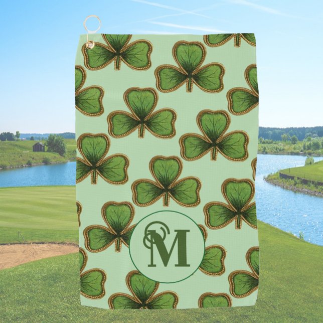Green Kleeblatt Vintag Clovers Custom Irish Golfhandtuch (Von Creator hochgeladen)
