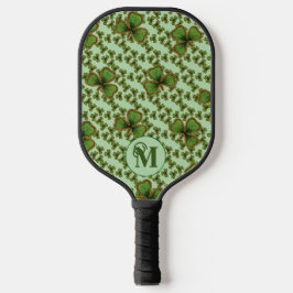Green Kleeblatt Vintag Style Clovers Irish Pickleball Schläger