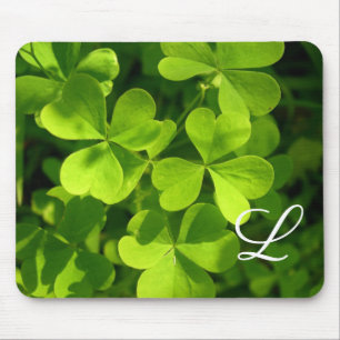 Green Kleeblatts Irish Clover Monogram Mouse Mat Mousepad