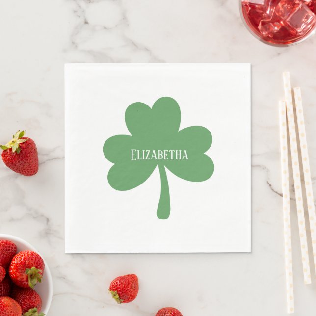 Green Kleeblatts St. Patrick's Day Individuelle Na Serviette (Beispiel)