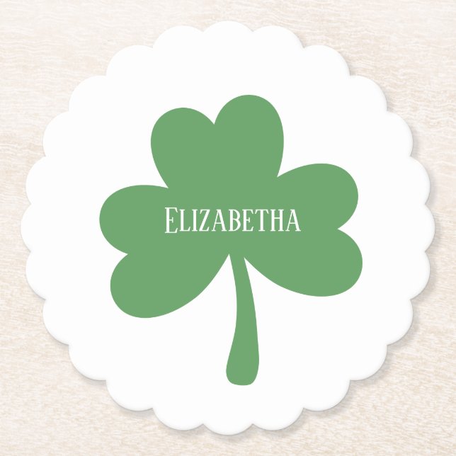 Green Kleeblatts St. Patrick's Day Individuelle Na Untersetzer (Vorderseite)