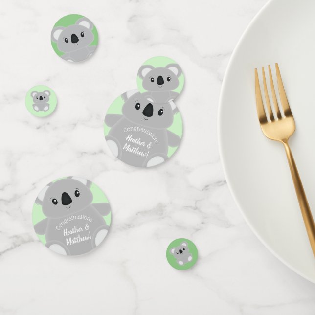 Green Koala Bear Baby Dusche Konfetti (Gruppe)