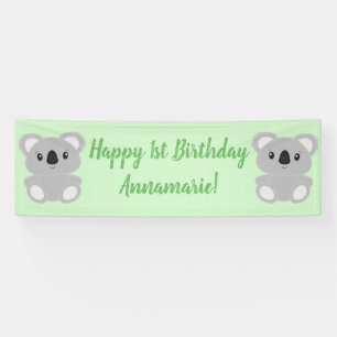 Green Koala Bear Geburtstagspartei Banner
