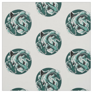 Green Koi Fabric Stoff