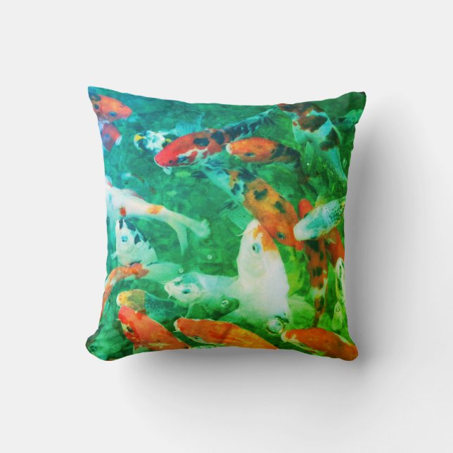 Green Koi Pond Kissen (Vorderseite)