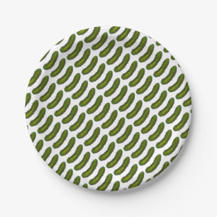 Green Kosher Dill Pickle Feinschmecker Druckknöpfe Pappteller