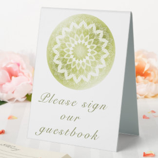 Green Lace Mandala Wedding Tischaufsteller