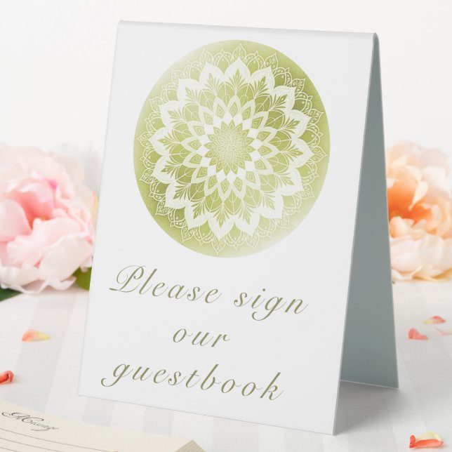 Green Lace Mandala Wedding Tischaufsteller (In Situ (Hochzeit))