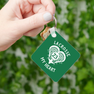 Green Lacrosse My Heart Foto Schlüsselanhänger