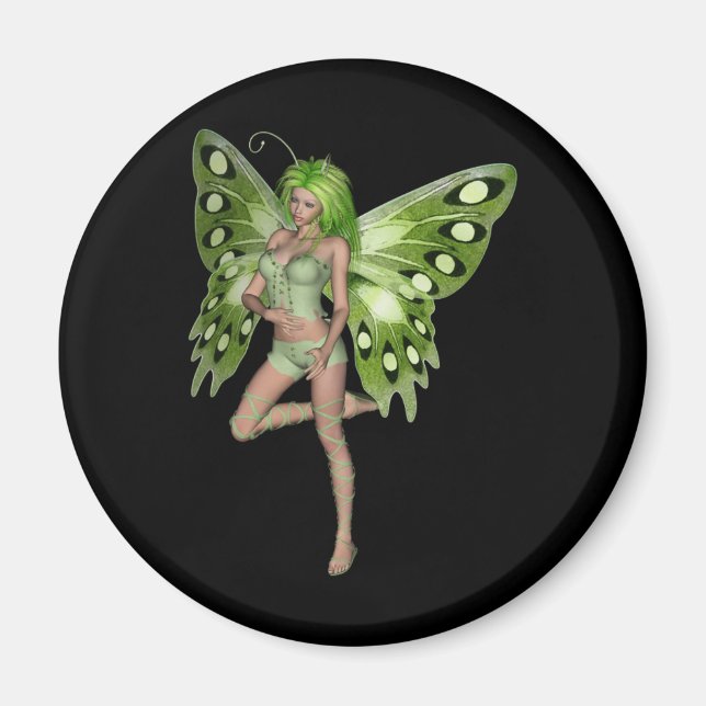 Green Lady Fairy 8 - 3D Fantasy Art - Magnet (Vorne)
