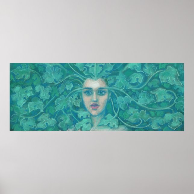 Green Lady / Forest Queen, Fantasy Art Poster (Vorne)