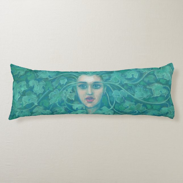 Green Lady / Forest Queen, Fantasy Art Seitenschläferkissen (Vorderseite)