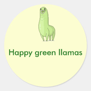 Green-Lama-Aufkleber Runder Aufkleber