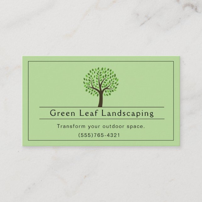Green Landscaping Yard Garden Service Visitenkarte (Vorderseite)