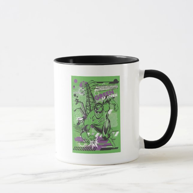 Green Lantern - Absurdes Collage Poster Tasse (Rechts)