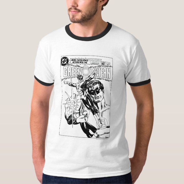 Green Lantern - Action Comic Cover, Black and Whit T-Shirt (Vorderseite)