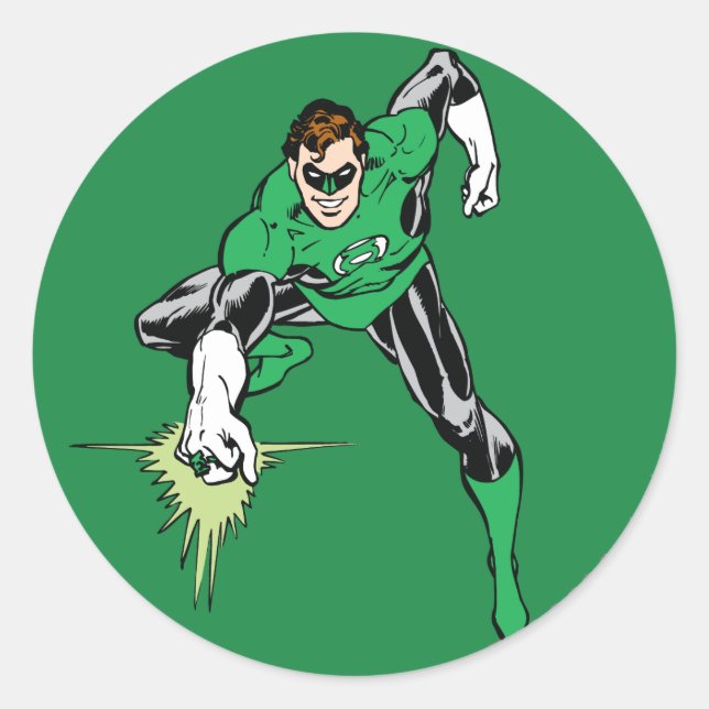 Green Lantern Fight Runder Aufkleber (Vorderseite)