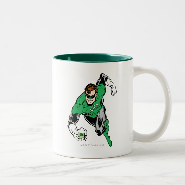 Green Lantern Fly Forward Zweifarbige Tasse (Rechts)