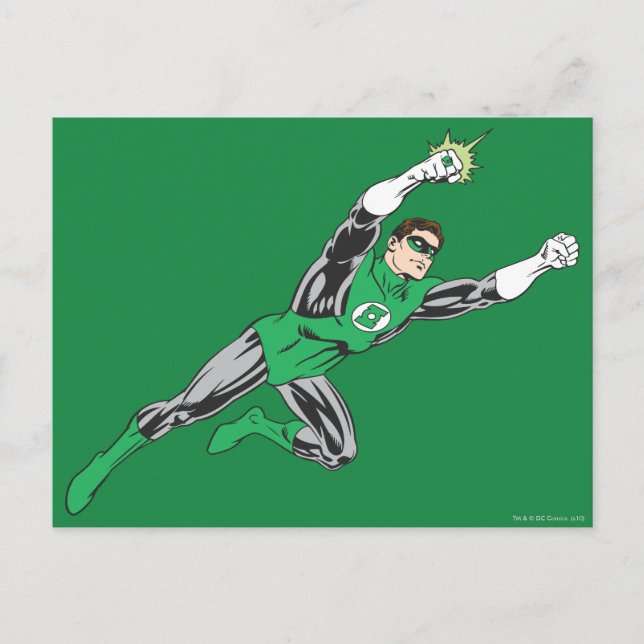 Green Lantern Fly Right Postkarte (Vorderseite)