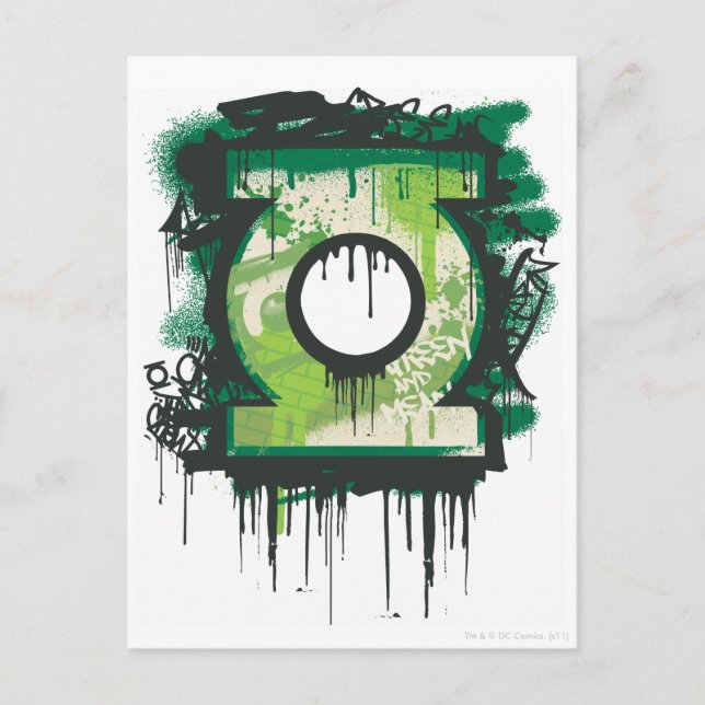 Green Lantern Graffiti Symbol Postkarte (Vorderseite)