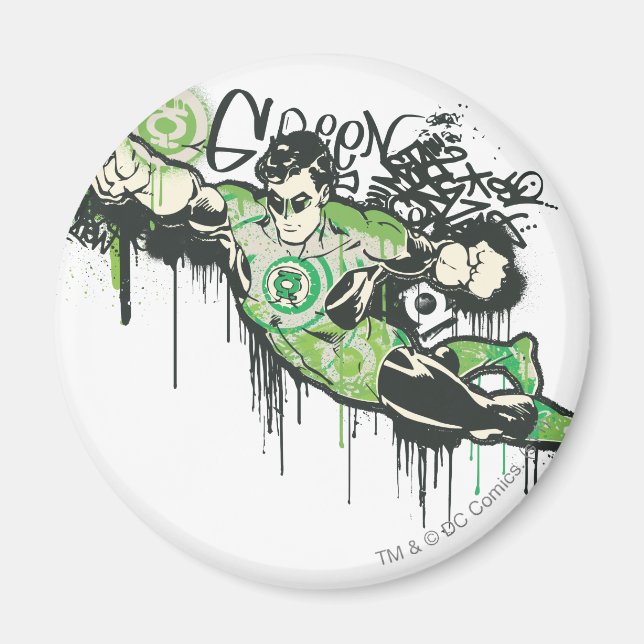 Green Lantern Graffiti-Zeichen Magnet (Vorne)