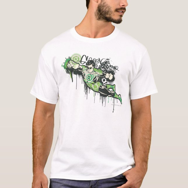 Green Lantern Graffiti-Zeichen T-Shirt (Vorderseite)