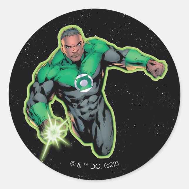 Green Lantern John Stewart Runder Aufkleber (Vorderseite)