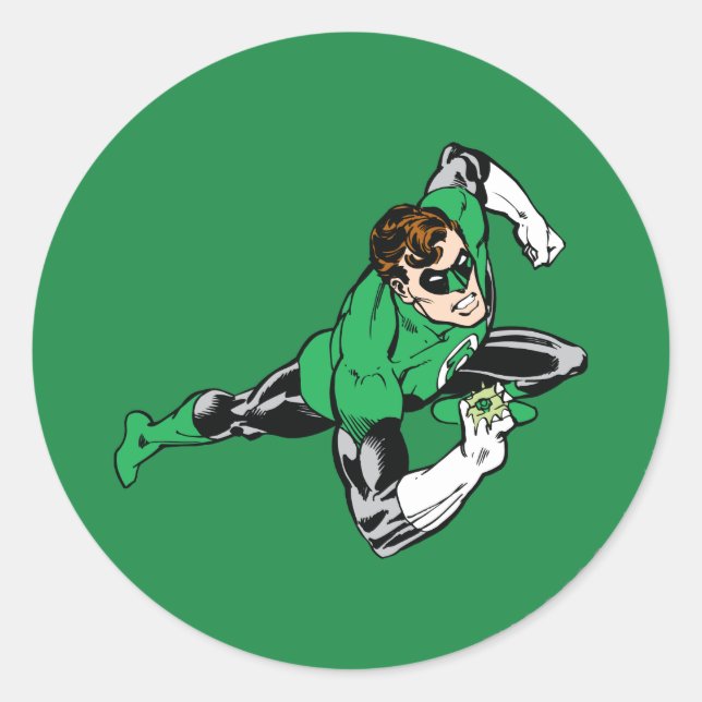 Green Lantern Leap Rechts Runder Aufkleber (Vorderseite)