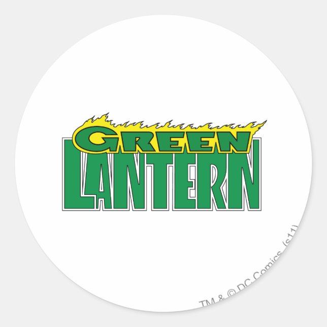 Green Lantern Logo - Gelbe Flammen Runder Aufkleber (Vorderseite)