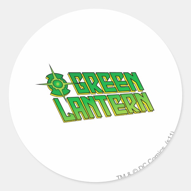 Green Lantern Logo - Slanted Runder Aufkleber (Vorderseite)