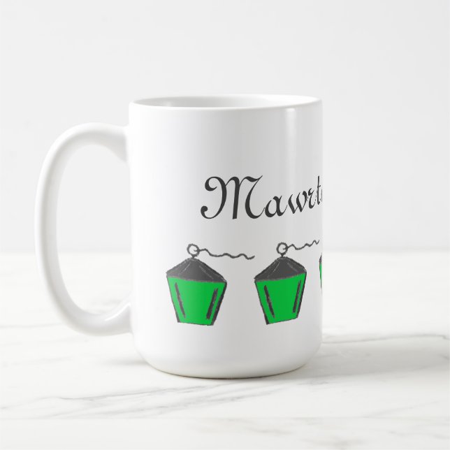 Green Lantern Mawrter bei der Arbeit Tasse Bryn Ma (Links)