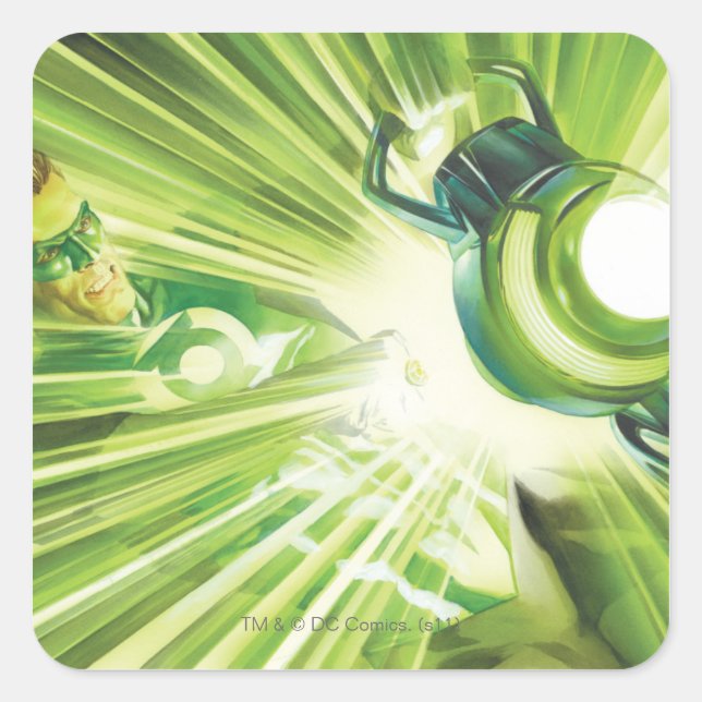 Green Lantern Power Quadratischer Aufkleber (Vorderseite)