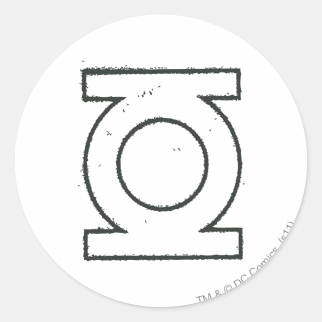 Green Lantern Symbol BW Runder Aufkleber (Vorderseite)
