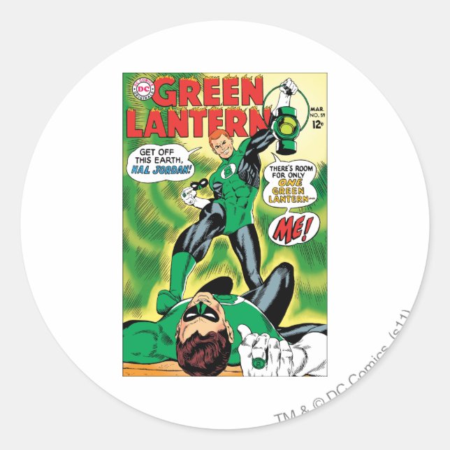 Green Lantern - Von diesem Earth Hal Jordan Runder Aufkleber (Vorderseite)