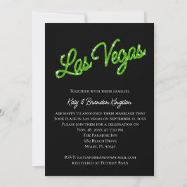 Green Las Vegas Glitzern Post Hochzeit Einladung