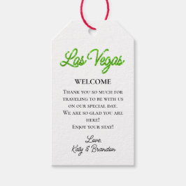 Green Las Vegas Glitzern Wedding Willkommen Geschenkanhänger