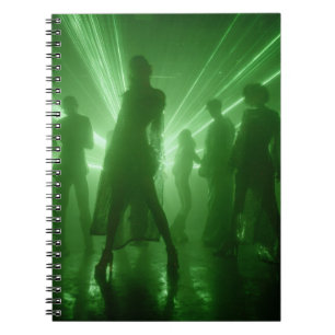 Green Laser Silhouette Dance Notebook Notizblock