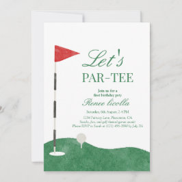 Green Lass's Par-T-Shirt Golf Erstgeburtstag Einla Dankeskarte