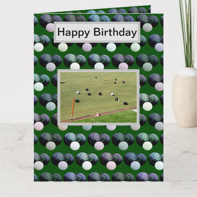 Green Lawn Bowls, Jumbo Birthday Card, Karte (Vorderseite)