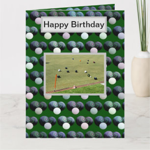 Green Lawn Bowls, Jumbo Birthday Card, Karte