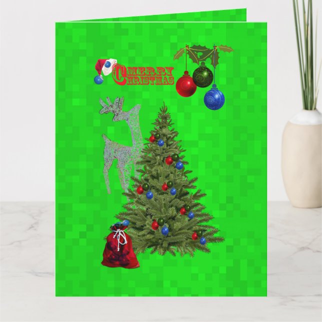 Green Lawn Bowls Jumbo Christmas Card Karte (Vorderseite)