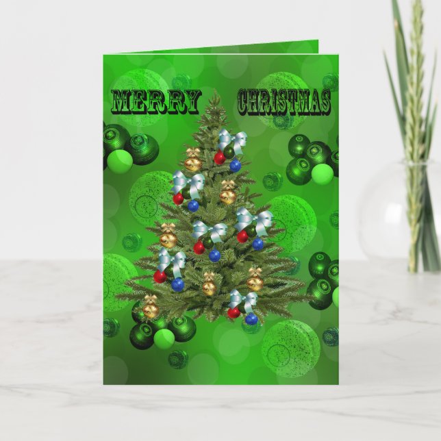 Green Lawn Bowls Weihnachtsdesign, Karte (Vorderseite)