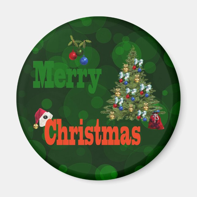 Green Lawn Bowls Weihnachtsstil Magnet (Vorne)
