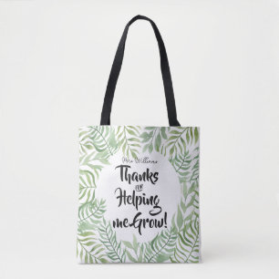 Green leaf Dank dafür, dass sie mir geholfen habe Tasche
