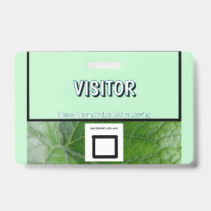 Green Leaf Détail Nom personnalisé Image Badge Vis